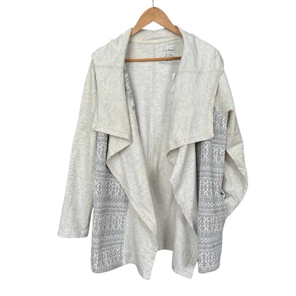 NWT L.L. Bean Fair Isle Open Front Hooded Cardigan - Women’s, XL Reg - Picture 6 of 11